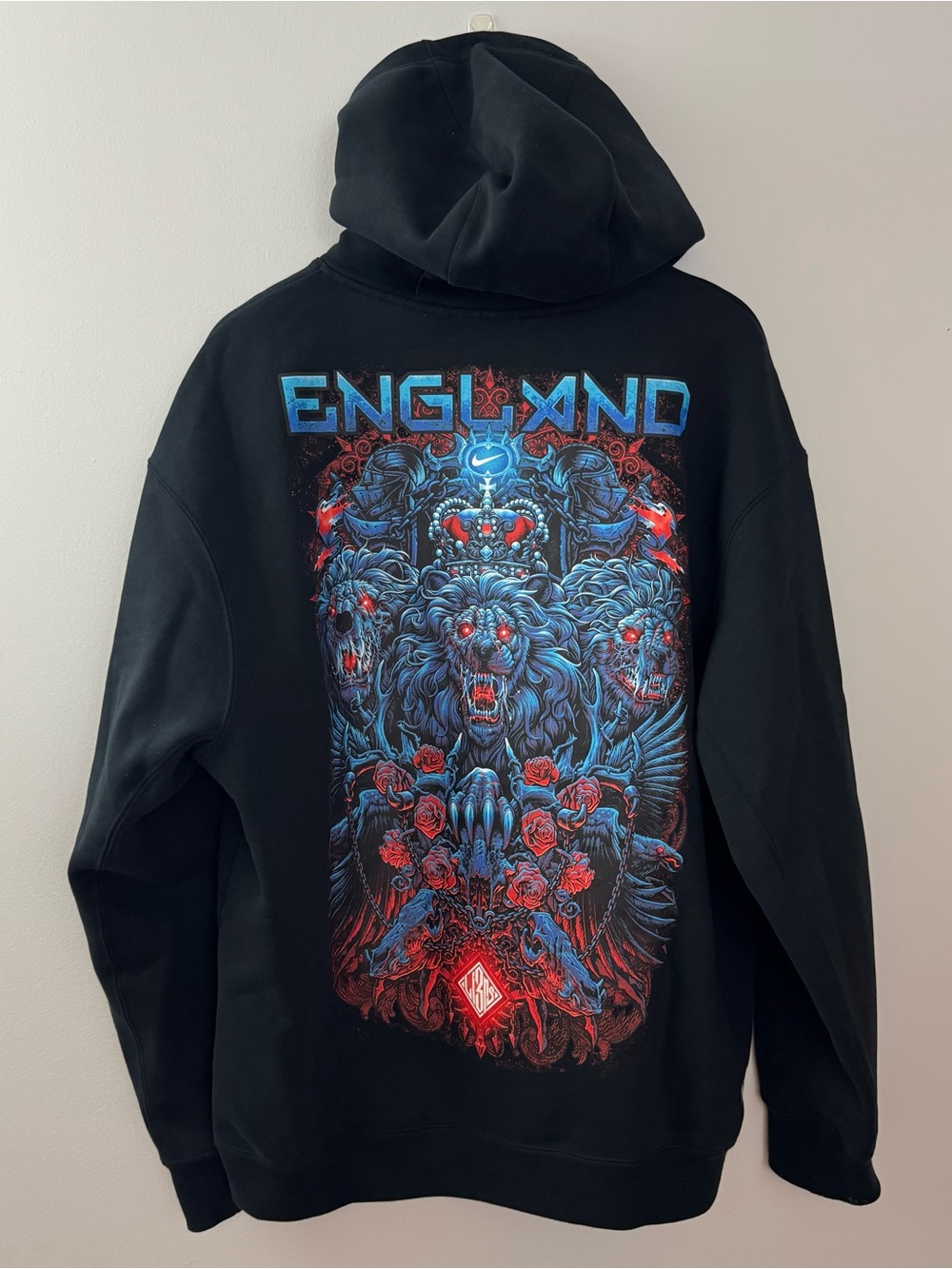 Nike England Black Loose Fit Pullover Hoodie men’s Size L